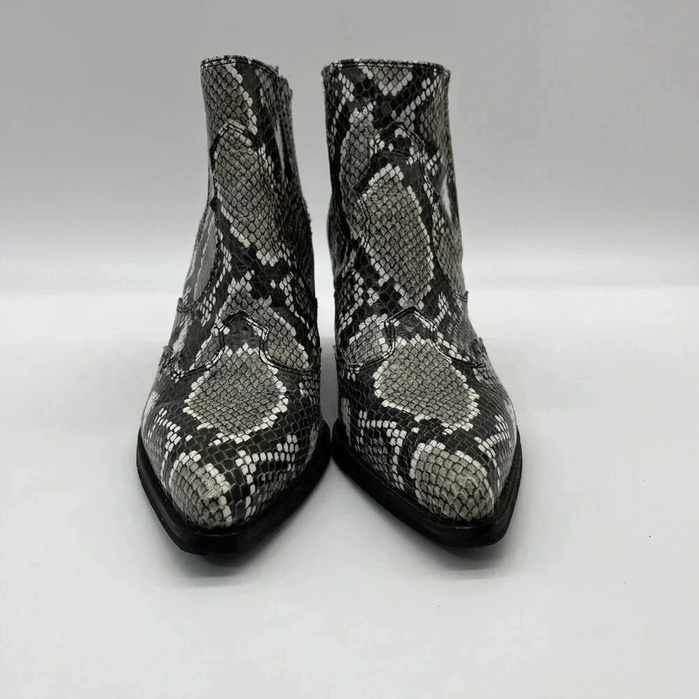 Sam Edelman Leather Snake Python Print Petty Ankl… - image 5